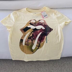 NWT‎ Rolling Stones Cropped Band Tee